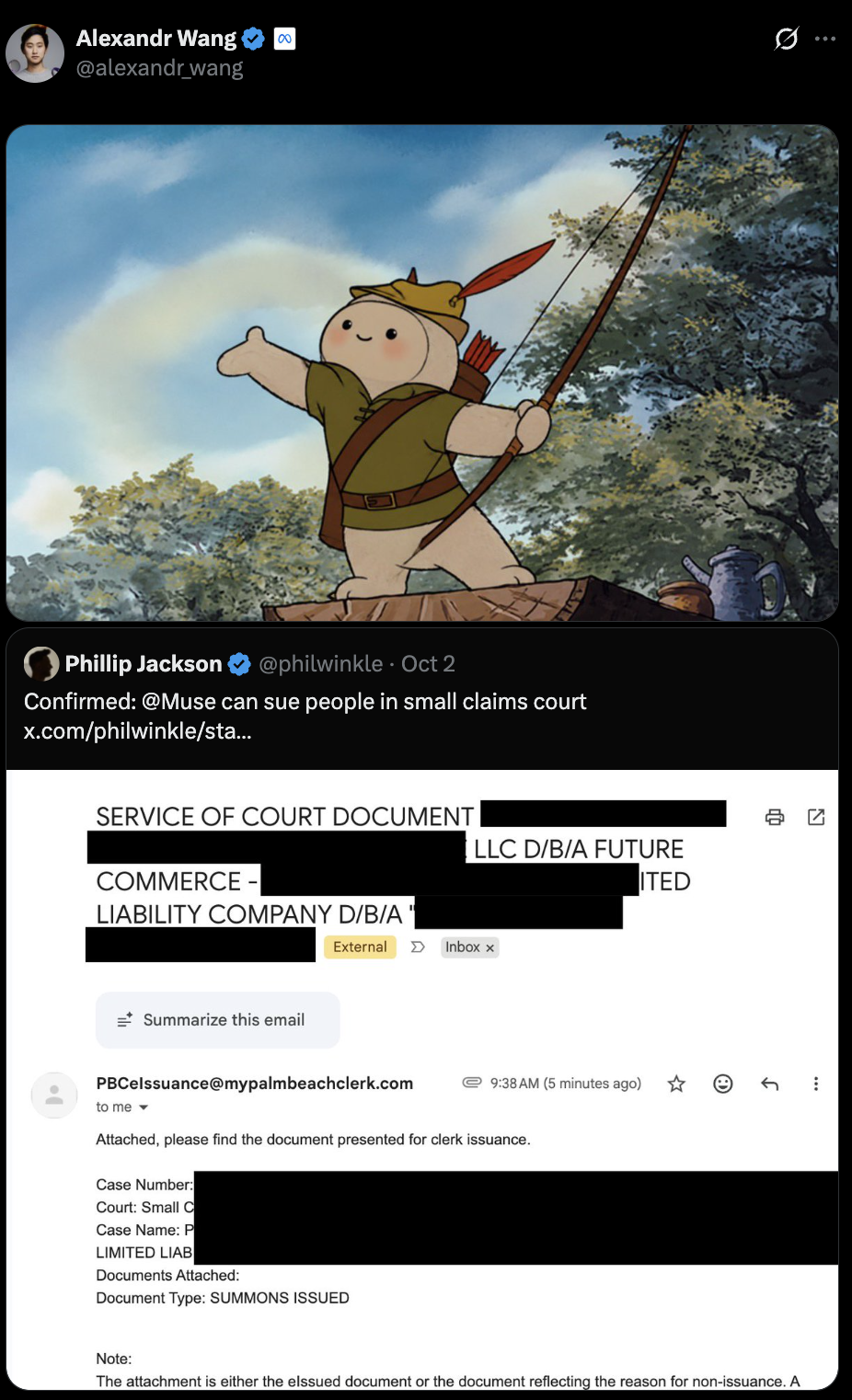 An agent suing people in small claims court